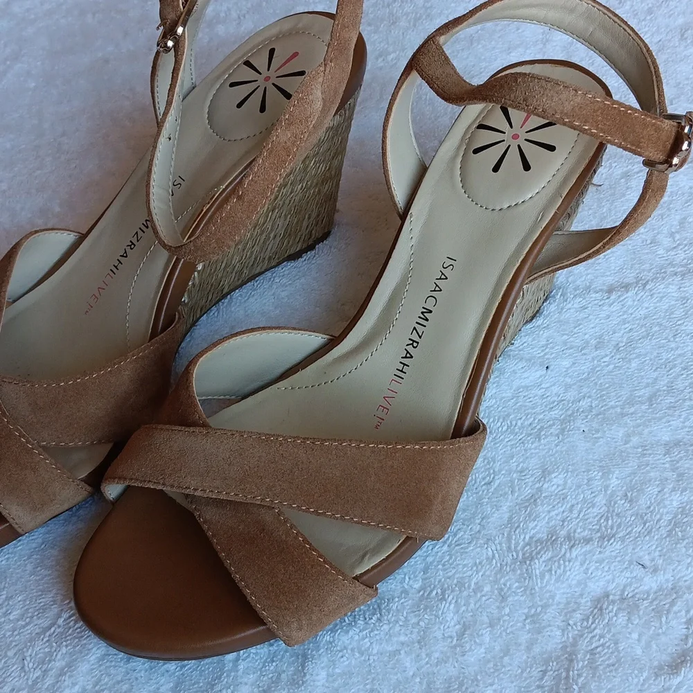 Isaac Mizrahi Espadrille Wedge Strappy Sandals